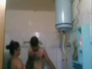 هندي full-blown زوجان سخيف جدا شاق في حمام