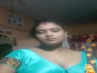Tamil indiano bella e grassa (bbw) blu di seta camicetta vivere, xxx film 02
